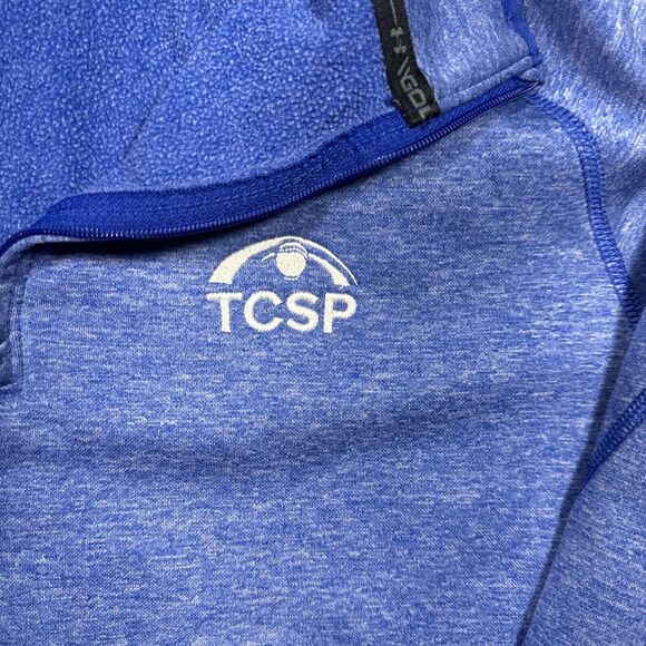 Under Armour Fleece Quarter Zip Mens MD‎ Blue Pullover Long Sleeve Loose Fleece - Picture 3 of 8